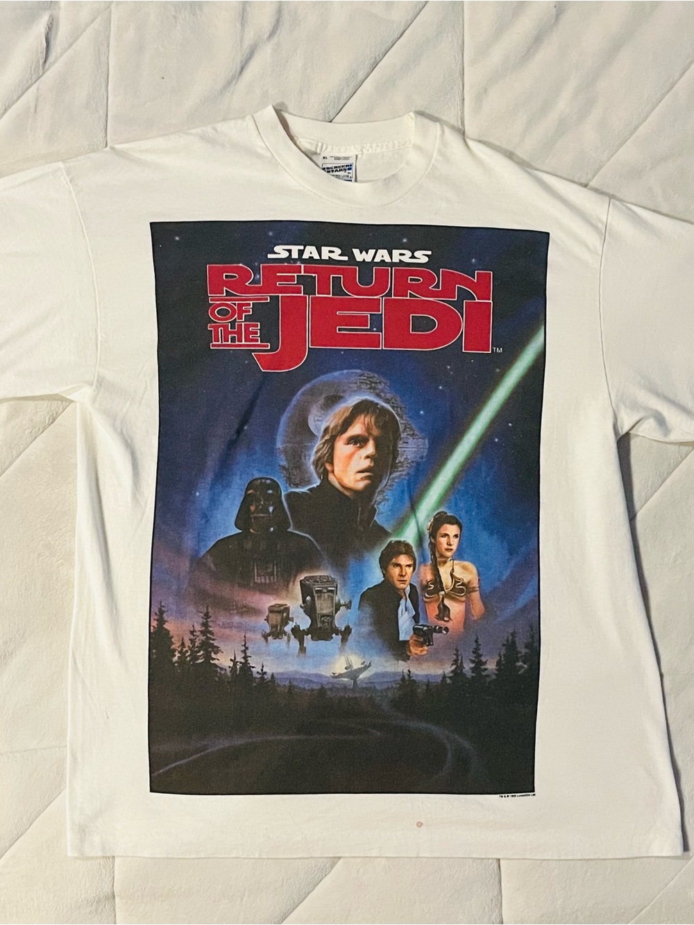 Vintage 1995 Star Wars Lucasfilms Return of the Jedi White T-Shirt Men’s Size XL